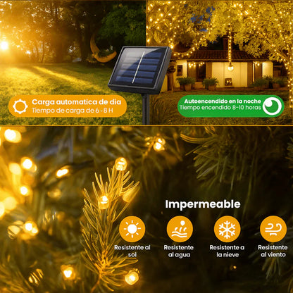 Luces Navideñas Solares 8 metros - ✨¡Iluminá tu Navidad sin gastar en luz!✨