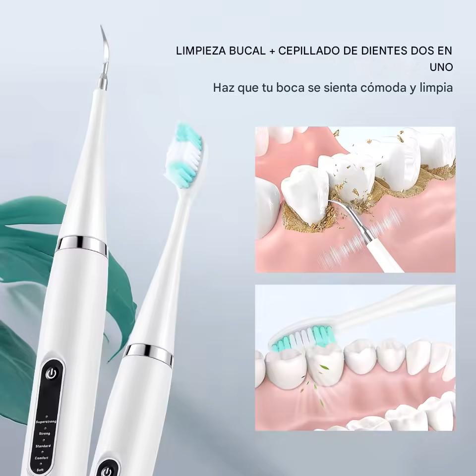 UltraDent Pro™ (2 en 1)- Remueve placa y manchas desde casa — sin pagar de más en el dentista.