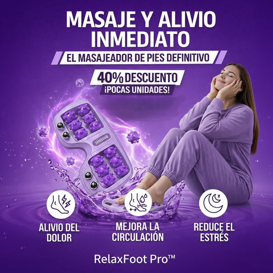 RelaxFoot Pro™ – Rodillo Masajeador de Pies Portátil para Dolor, Relajación y Circulación
