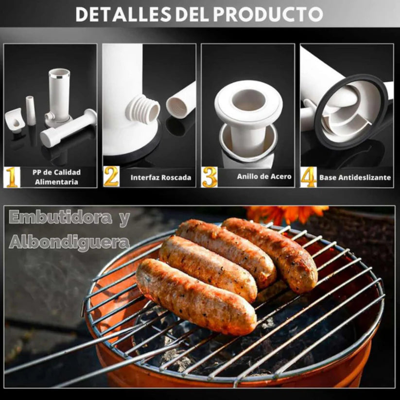Tu embutidora artesanal 2 en 1: chorizos y albóndigas sin químicos, 100%naturales