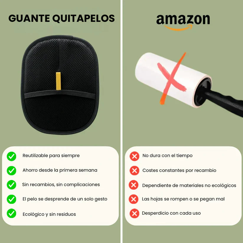 OFERTA 2X1 - Guante Mágico Quitapelos - Tu ropa, sofá y auto libres de pelos al instante ✨