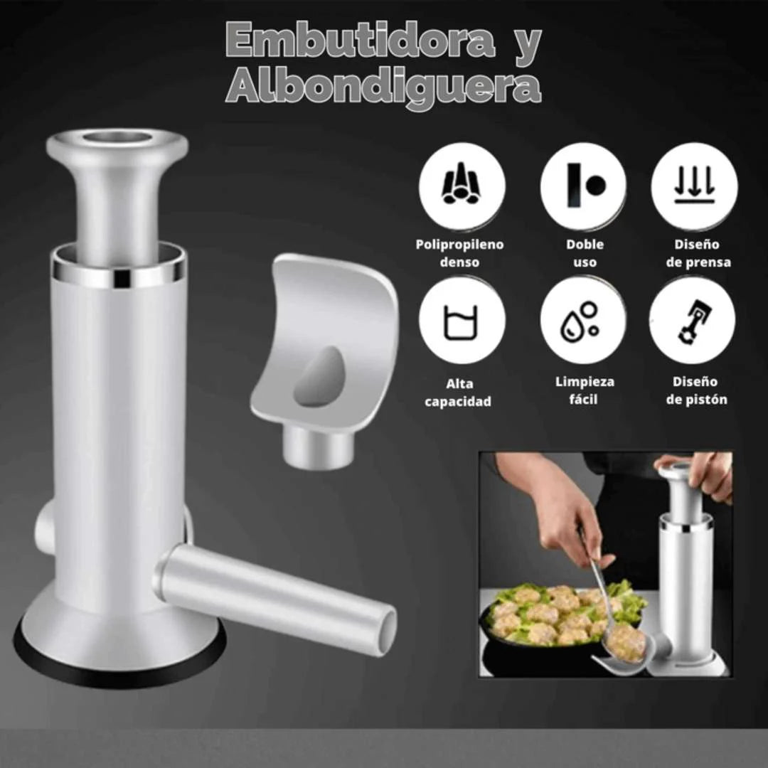 Tu embutidora artesanal 2 en 1: chorizos y albóndigas sin químicos, 100%naturales