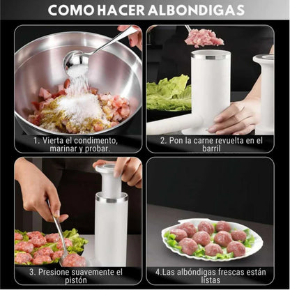 Tu embutidora artesanal 2 en 1: chorizos y albóndigas sin químicos, 100%naturales