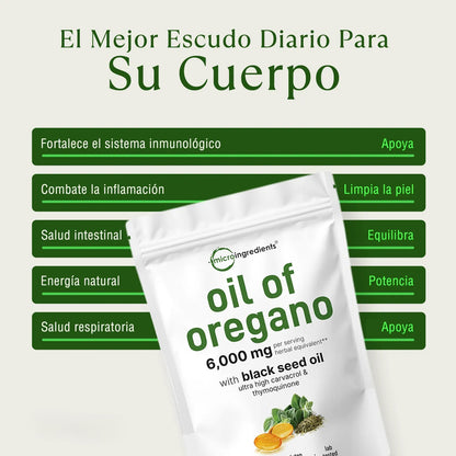 Aceite de Orégano - El Antibiótico Natural Más Poderoso (60 cápsulas)