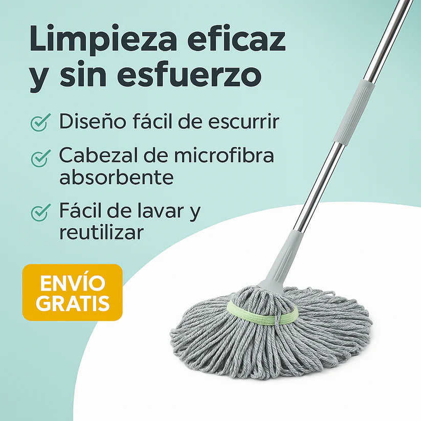 SpinMop™ – Trapeador de Escurrido Rápido y Manos Secas