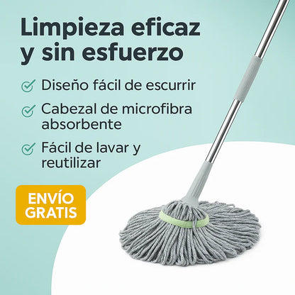 SpinMop™ – Trapeador de Escurrido Rápido y Manos Secas