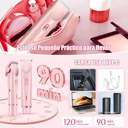 Depiladora Corporal y Facial 2 en 1 Portatil – Rápido, sin dolor y sin irritación