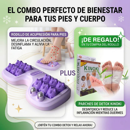 COMBO RelaxFoot Pro™ – Masaje y Acupresión para Estrés, Pesadez e Hinchazón + Parches KINOKI de regalo🎁💖
