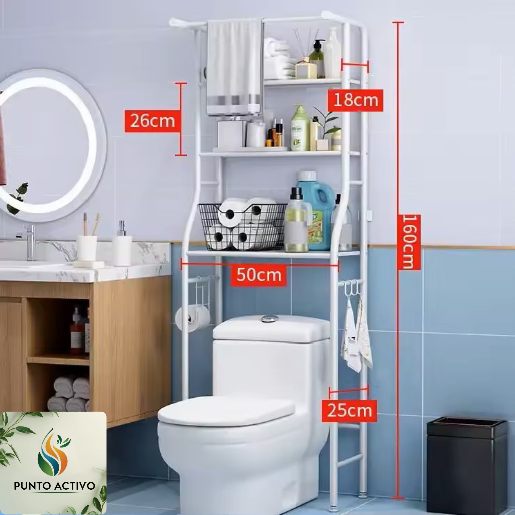 Estante Organizador de Baño 3 Niveles (Blanco)