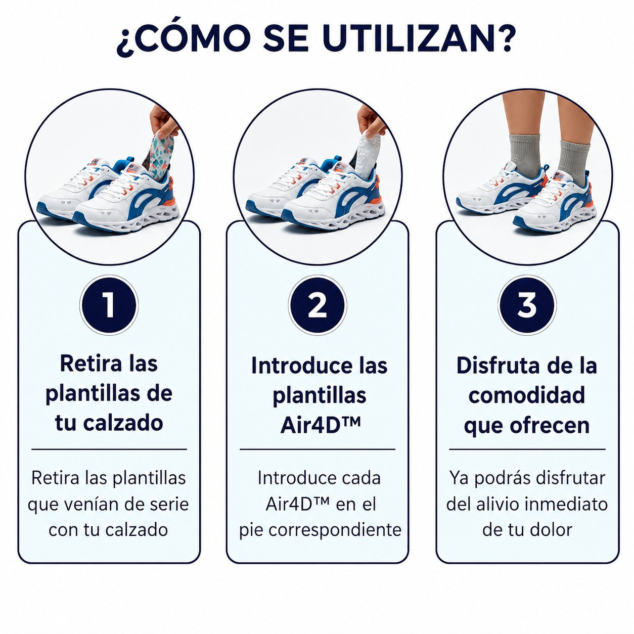 Plantillas con Tecnología Air4D™ - El alivio que tus pies, tus rodillas y tu espalda te están pidiendo